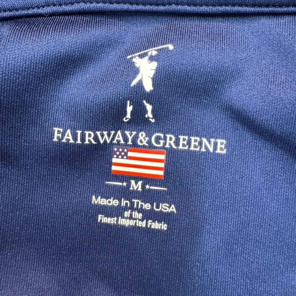 Fairway & Greene Mens Blue Heathered Quarter Zip Golf Pullover Sweater Size M